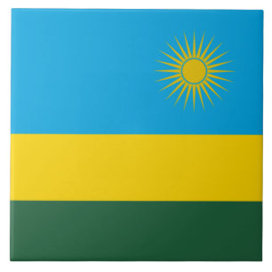 Rwandan Flag (Rwanda) (African Country) Ceramic Tile