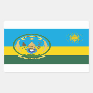 Rwandan Flag & Seal, Flag of Rwanda Rectangular Sticker