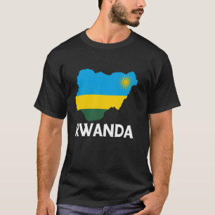 Rwandan Roots Rwandan Pride Map Rwandan Flag Rwand T-Shirt