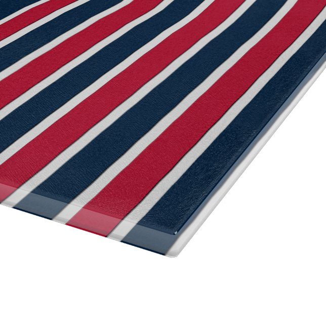 RWB Baseball Coord Stripes 1-15x11 CUTTING BOARD (Corner)