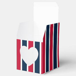 RWB,Baseball Coord Stripes 1-PARTY FAVOR BOX,hrt Favour Box