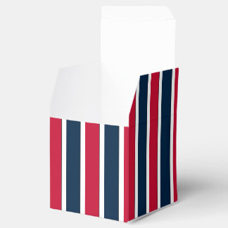 RWB,Baseball Coord Stripes 1-PARTY FAVOR BOX,sq Favour Box