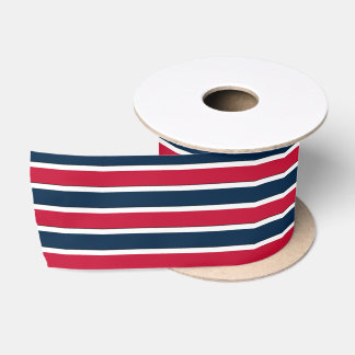 RWB Baseball Coord. Stripes 1-SATIN RIBBON SPOOL Satin Ribbon