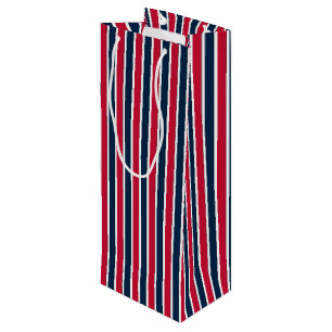 RWB Baseball Coordinating Stripes 1-WINE GIFT BAG