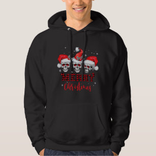 RWJO Skull Santa Hat Merry Xmas Christmas Family P Hoodie
