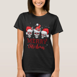 RWJO Skull Santa Hat Merry Xmas Christmas Family P T-Shirt