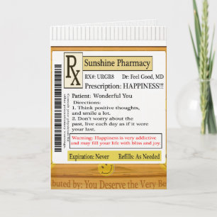 RX Funny Happiness Prescription Card