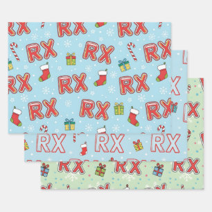 RX-Mas Pharmacy Christmas  Wrapping Paper Sheet