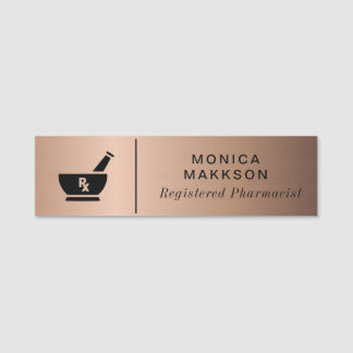 RX Pharmacy Logo Pharmacist Medical Care Name Tag