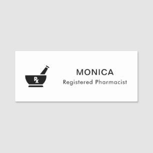 RX Pharmacy Logo Pharmacist Medical Care Name Tag