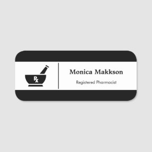 RX Pharmacy Logo Pharmacist Medical Care Name Tag