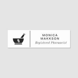 RX Pharmacy Logo Pharmacist Medical Care Name Tag