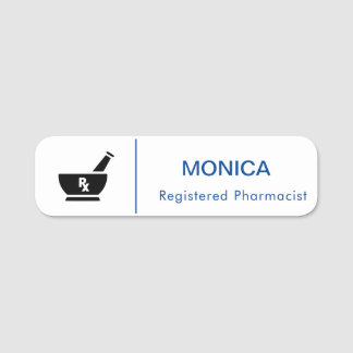 RX Pharmacy Logo Pharmacist Medical Care Name Tag