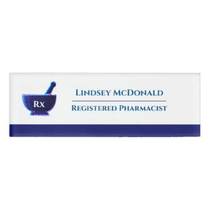 RX Pharmacy Logo Pharmacist Medical Name Tag