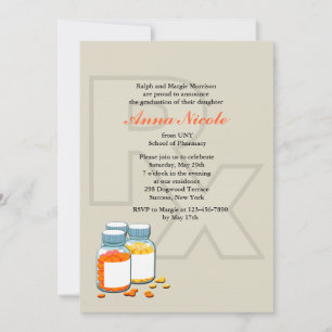 Rx Pharmacy School Graduation Invitation
