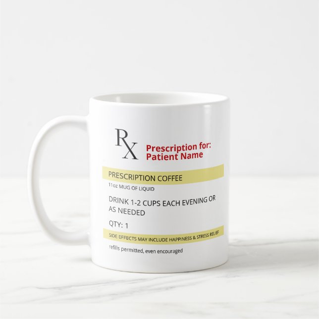 RX Prescription Coffee Mug Doctor Mug or Nurse Mug (Left)
