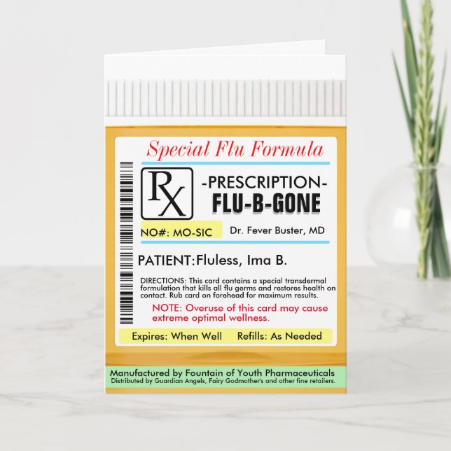 RX Prescription for Flu Card (Front)