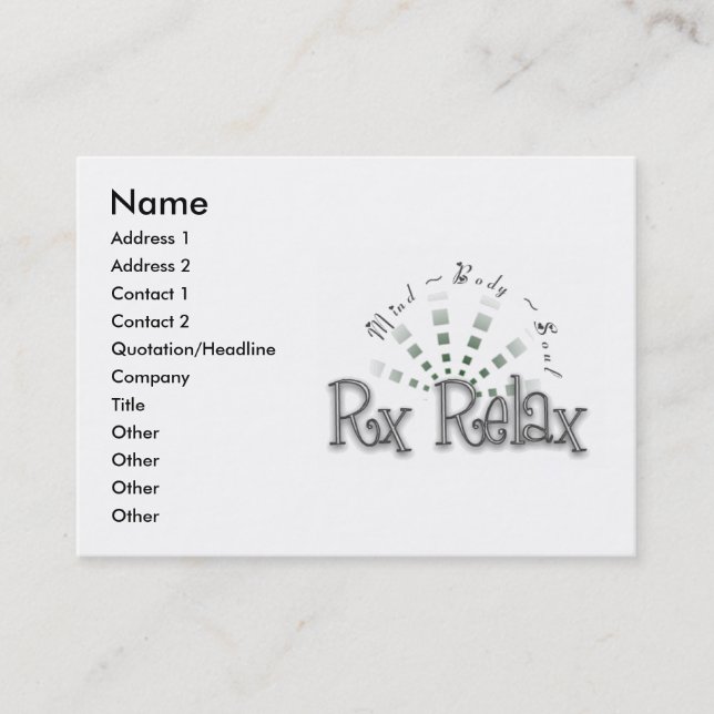 RX Relax Business Card (Front)