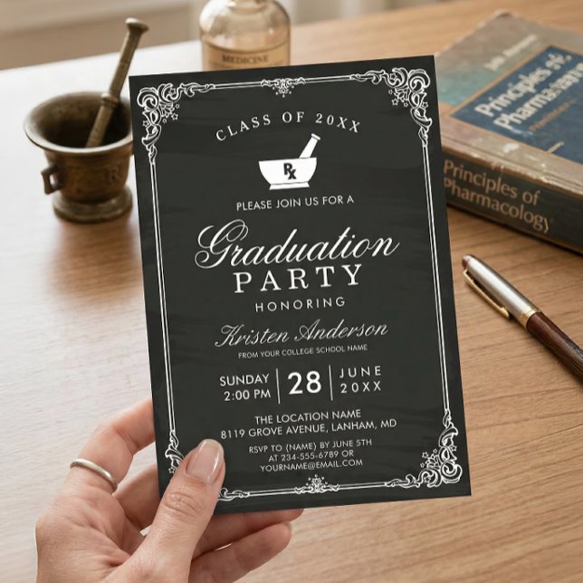 Rx Symbol Pharmacy School Graduation Party Invitation (Creator Uploaded)