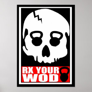 RX Your WOD - Kettlebell Skull Poster