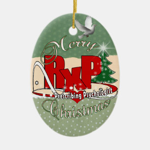 RxP Christmas Prescribing Psychologist. Ceramic Tree Decoration
