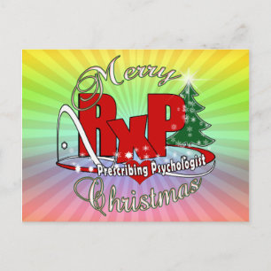 RxP Christmas Prescribing Psychologist. Holiday Postcard