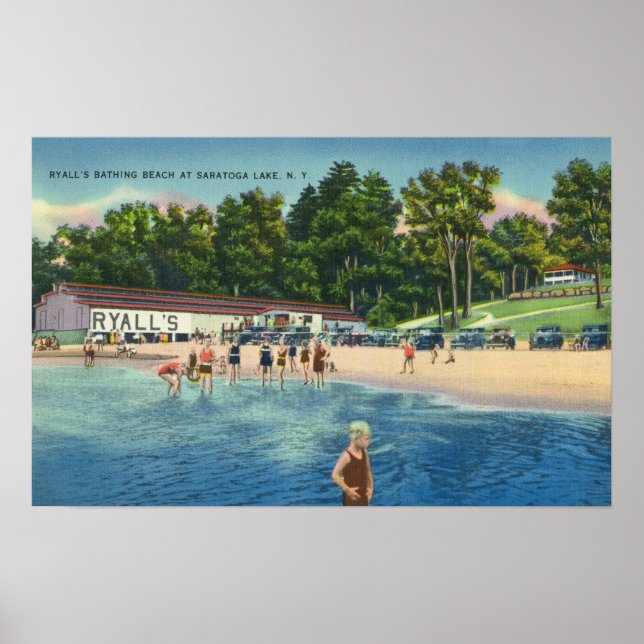 Ryall's Bathing Beach at Saratoga Lake View Poster (Front)