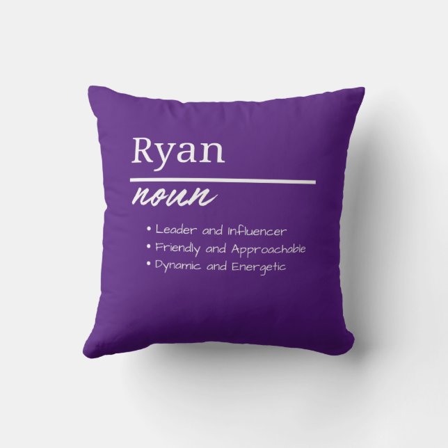 Ryan, Boy Personalised Name Definition Cushion (Back)