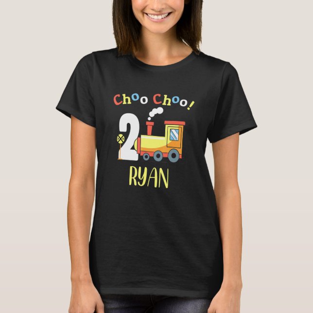 Ryan Choo Choo Two Train 2nd Birthday Turning 2 T-Shirt (Front)