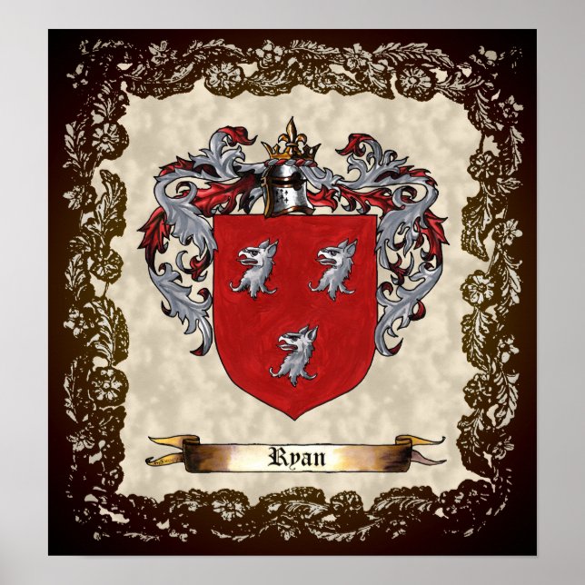 Ryan Coat of Arms Poster (Front)