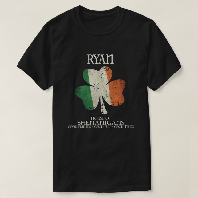 Ryan last name family Ireland Irish house of shena T-Shirt (Design Front)
