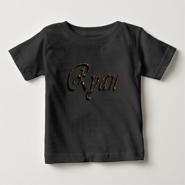 Ryan, Name, Logo, Baby's Black T-shirt (Front)