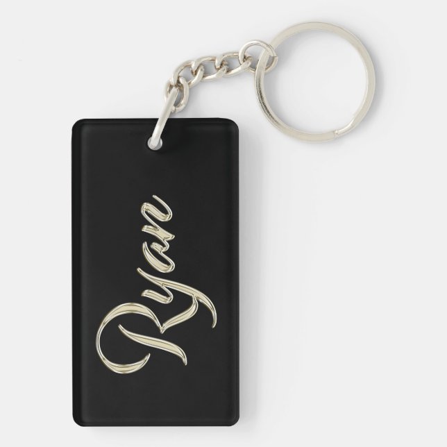 Ryan Name whitegold key trailer Ring (Back)
