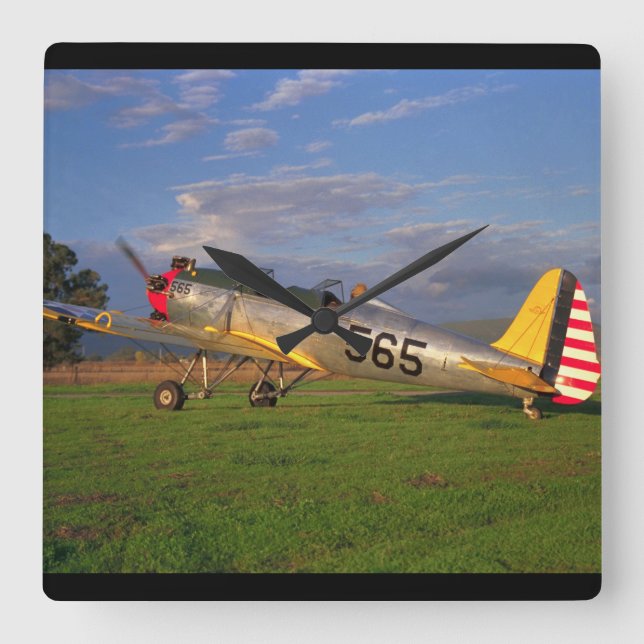 Ryan, PT-22, WWII_Classic Aviation Square Wall Clock (Front)