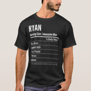 Ryan Serving Size Nutrition Label Calories T-Shirt