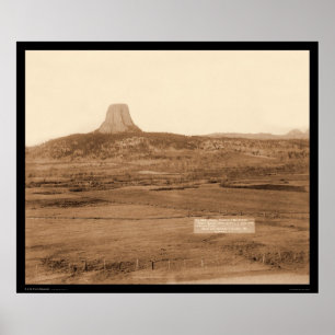 Ryan's Ranch & Distant View Devil's Tower WY 1890 Poster