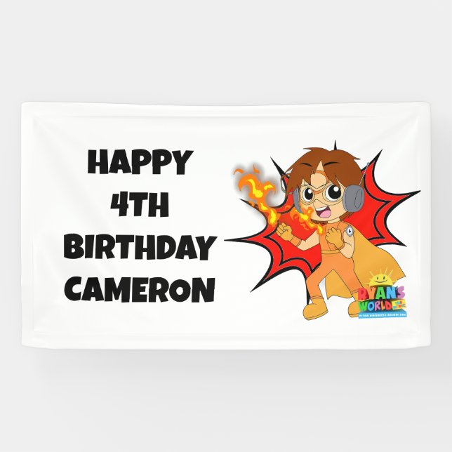 Ryan's World Birthday Banner (Horizontal)