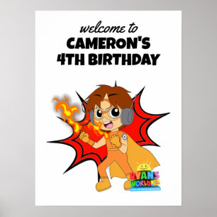 Ryan's World Birthday Welcome Poster