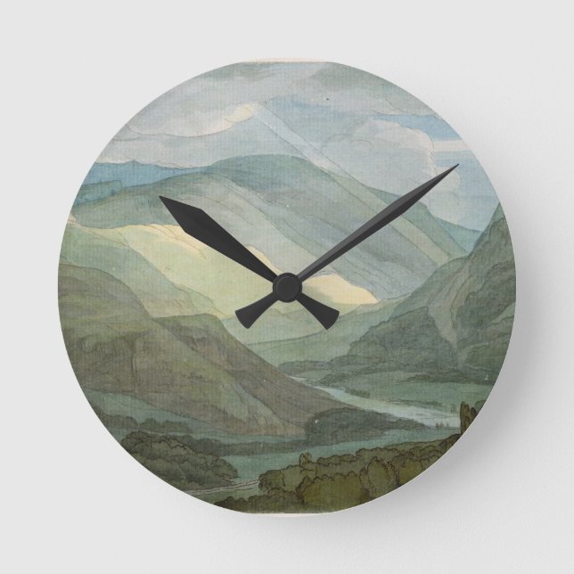 Rydal Water, 1786 (w/c) Round Clock (Front)