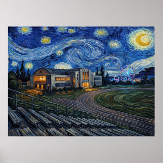 Rydell High School Starry Night Musical Landscape Poster