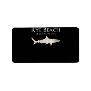 Rye Beach New Hampshire - Shark Lover Gifts Label