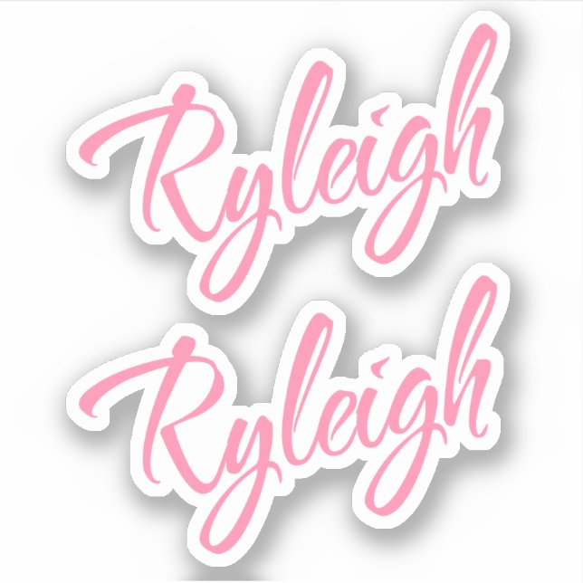 Ryleigh name pink cursive x2 (Front)