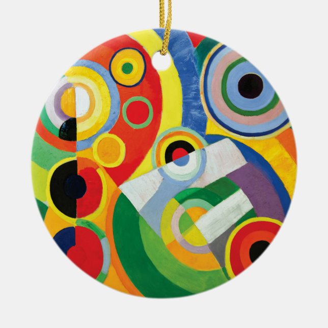 Rythme Joie de Vivre by Robert Delaunay Ceramic Ornament (Front)
