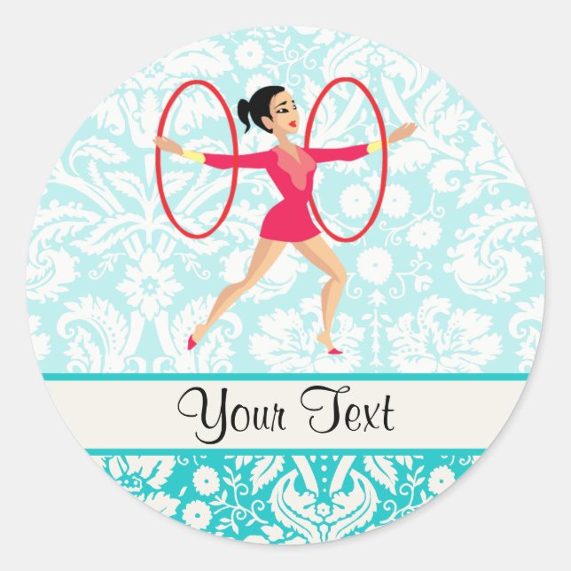 Rythmic Gymnastics Hoops Classic Round Sticker (Front)