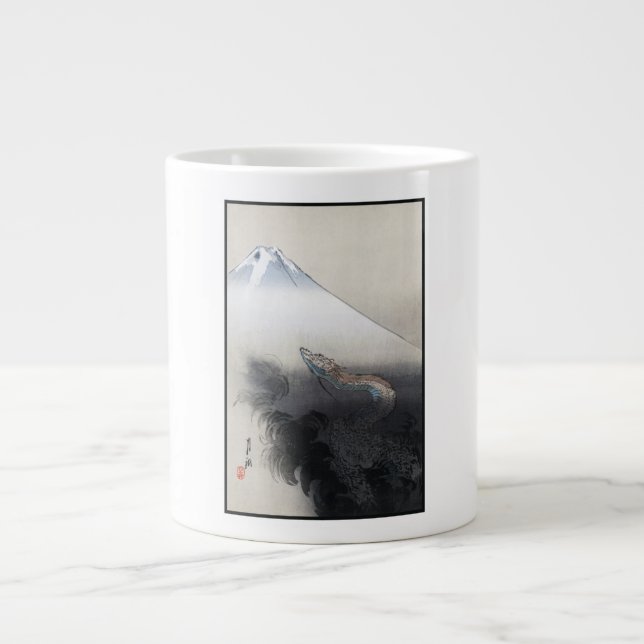 Ryu Shoten: Ascending Dragon over Fuji, Japan Large Coffee Mug (Front)