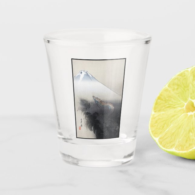 Ryu Shoten: Ascending Dragon over Fuji, Japan Shot Glass (Front)