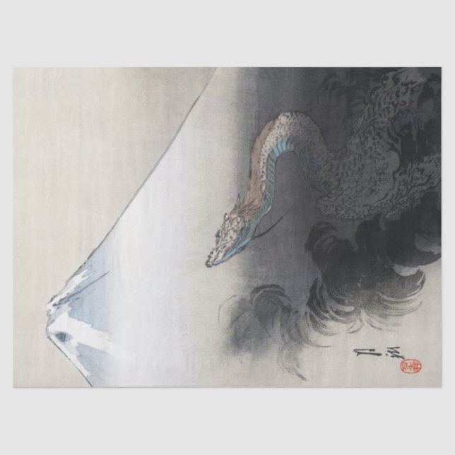 Ryu Shoten: Ascending Dragon over Fuji, Japan Tissue Paper (Front)