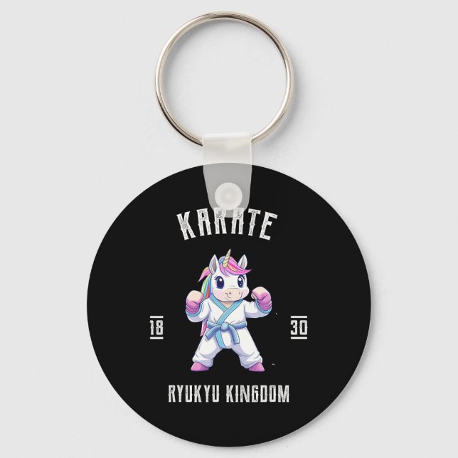 Ryukyu Karate Unicorn - Karateka Japan  Key Ring (Front)