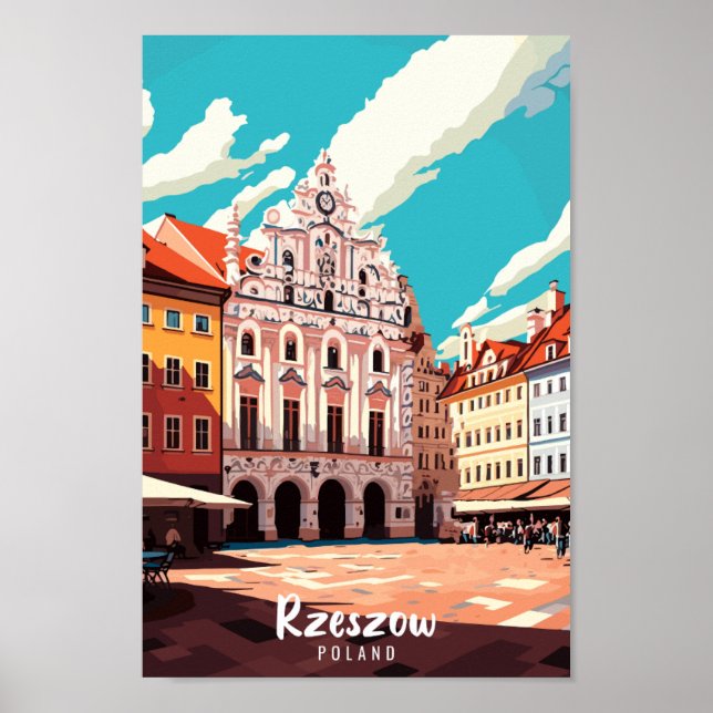 Rzeszow Poland vintage travel place illustration Poster (Front)
