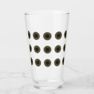 RZglass cup rose like kaleidoscope art,blak,golden